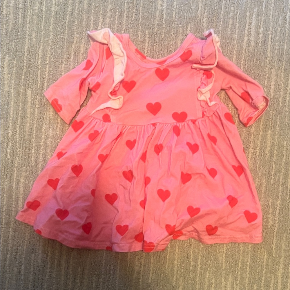 Vivie and ash baby girl pink dress with hearts (6-12 months)